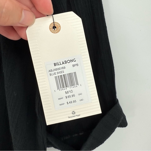 Billabong Lace-up Blue Skies Swim Beach Cover Up in Black Size M - Picture 8 of 14